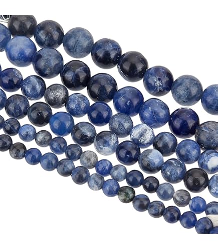 Sodalith Edelstein Perlen 3mm, 15 Zoll Strang – Für Schmuckherstellung & Basteln