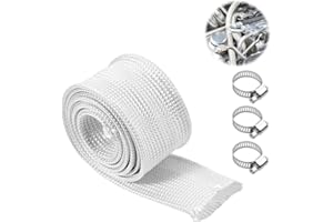 mizikuu Abgasschlauch, Hitzeschutzschlauch Auspuff 25mm mit 3 Clips Isolierung Abgasrohre Standheizung Fiberglass Sleeving Abgasschlauch für Stromerzeuger Isolierung Abgasschlauch Standheizung 200CM