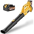 EKACO Leaf Blower - 320 CFM 150 21V MPH Leaf Blower Cordless with 4.0Ah Battery and Charger, Electric Leaf Blower with 6-Speed Control 2 Section Tubes for Lawn Care, Yard, Snow Debris, and Dust