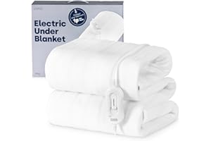 LIVIVO Electric Under Blanket, 165x137cm - King Size Heated Underblanket with 3 Heat Levels, Quick Heat-Up, Detachable Control, Overheat Safety System & Secure Fitted Straps - White