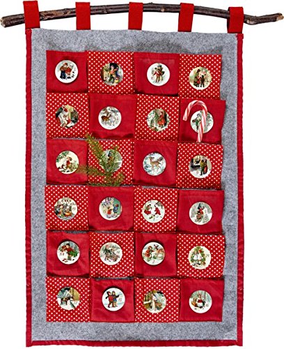 Preisvergleich Produktbild Stoff-Adventskalender zum Befüllen - Nostalgische Adventszeit
