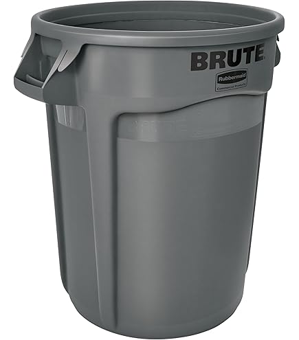 Rubbermaid Commercial Products Brute 28 Gal. Gray Polyethylene Square Trash Can RCP352600GY - The Home Depot