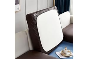 BOLUXIU Funda de cojín de Asiento de sofá-elástico sofá de Piel sintética Funda de cojín de Cuero elástico Alta Cubierta de Muebles de cojín de sofá Impermeable y a Prueba de Aceite
