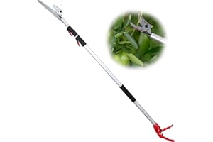 Ezkamfort Baumschere, 140 cm - 300 cm, Teleskop-Astschere mit langer Reichweite, strapazierfähig, mit Ersatzklingen, ideal zum Entfernen von hohen Ästen und Obstpflücken