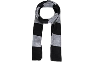 TELAIN Klassischer Strickschal, Grau und Schwarz Gestreifter Schal, Weiches Strick Tuch, Schal für Herren und Damen, Warmes und Bequemes Schultertuch für Winter und Herbst