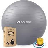 Boldfit Gym Ball for Exercise with Foot Pump for Workout Yoga for Women and Men 55cm-Grey