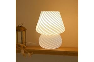 ONEWISH Lampe Champignon - Lampe de Chevet Chambre, Ampoule Incluse, Cadeau Fête des Mères, Jaune Crème