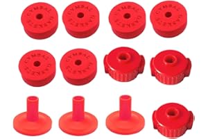 Jiayouy 12pcs Cymbal Hi-Hat Stands Accessory with 40mm Cymbal Washer Cushions Cymbal Sleeves Quick-Set Cymbal Nut (Red)