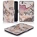 Produktbild MoKo Hülle für Kindle 7.Gen - Superleicht PU Leder Tasche Schutzhülle Schale für Amazon E-reader Kindle (7. Generation - 2014 Modell)(Nur Geeignet für Kindle 2014 Modell mit Touchscreen), Map A