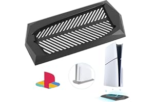 RongZy Soporte Base para PS5 Slim Sólo Aplicable a la Versión Disc Soporte Vertical Compatible con PlayStation 5 Slim Consola Accesorio(Negro,Edición Disc)