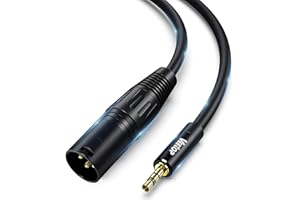 Veetop XLR Männlich auf 3,5mm, Mikrofonkabel XLR Male auf 3,5 mm Klinke mit Stecker 24K Vergoldete