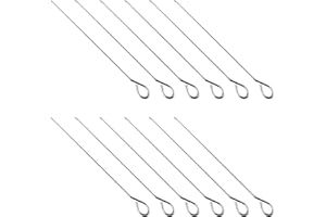 YCFISH 10 PCS Stainless Steel 7.87" BBQ Skewers - Suitable for Meat Kebab & Air Fryer