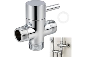 LgCiXli Válvula de conmutación de ducha de 3 vías, adaptador en T de latón de alta calidad para sistemas de ducha, control de agua profesional y desviación, conector universal G 1/2 pulgadas, cromado