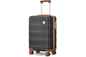 imiomo Koffer Trolley Koffer Reisekoffer von ABS Hartschalen Trolley Kofferset mit TSA Schloss und 4 Rollen (20"/Schwarz)