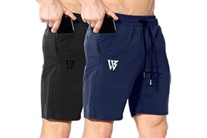 ZENWILL Men's Gym Shorts Running Fitness Sports Workout Shorts with Zipper Pockets