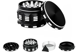 CyanCloud Grinder, Aluminum Alloy Herb Grinder with Magnetic Top, Shark Teeth & Pollen Catcher-63mm 4 Piece Grinder