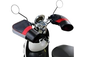 ITODA Motorcycle Handlebar Muff Gloves Winter Warm Snowmobile Scooter Bike Handlebar Mitten Waterproof Windproof Motorcycle Muffs Gloves Thick Motorbike Hand Warmer with Reflective Strip