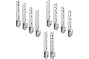 Gedotec Appendiabiti in metallo per binario a parete, in acciaio zincato, capacità di carico: 120 kg, 12 pezzi