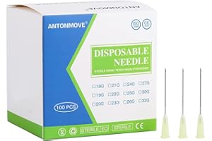 ANTONMOVE 100pcs Dispensing Accessories Stainless Steel Pipe Individually Wrapped 21G 22G 24G 26G (19G 38MM)