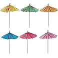 [240 Count] Umbrella Cocktail Drink Picks - Assorted Tropical Colors Party Toothpicks