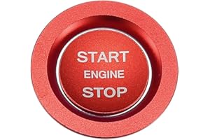 X AUTOHAUX Engine Start Stop Button Cover Kit One Click Push Start Button Trim Sticker for Land Rover Discovery for Range Rover Sport Aluminum Alloy Red