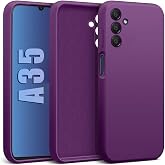CONSTRAIN Samsung Galaxy A35 ile uyumlu Kadife Astarlı Koyu Mor Mat Silikon Kılıf &ndash; İnce &amp; Esnek, Leke ve Suya Dayanıklı