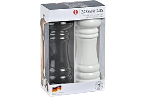 Zassenhaus Berlin Kvarnsats, Svart, Vit, 24,2 x 12,3 x 6,2 cm | Tillverkad i Tyskland, Ø 5,9 cm, steglöst justerbar, även läm
