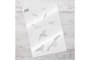 The Stencil Studio St Ives Seagulls Stencil - Reusable Stencil - Size Small (A4) (10308S)