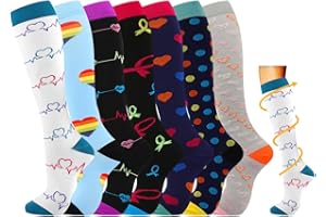 Losvcbcx 2/4/6/7 paires de chaussettes de compression pour hommes et femmes de 15 à 20 mm de titane sont les meilleurs articles sportifs et médicaux pour les infirmières de course, de vol et de voyage