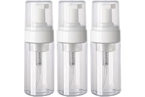 VASANA 3 flaconi vuoti da 100 ml, in schiuma di plastica trasparente, disinfettante per le mani, shampoo e accessori da bagno