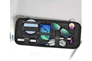 ‎SOURCETON SourceTon Auto-Sonnenblenden-Organizer, 2 Packungen Auto-Visier-Aufbewahrung, rutschfest, elastisch, gewebtes Brett für Sonnenbrillenhalter, Parkplatz, Tankkarte, digitales Zubehör