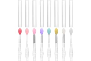 Unaone Silikon Lippenbürsten 8 Stück,Lippenstift Stab Applikator,Lippenpinsel mit EVA Tasche,Silikon Lipgloss Pinsel,Concealer Lippenapplikator Lippenpinsel für Kosmetik Peeling-Bürste,Mehrfarbig