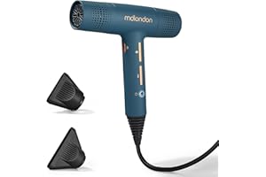 MD LONDON. mdlondon Blow Professional Hair Dryer (Casal Blue), Lightweight Hairdryer (360g), 1600W Hairdryers for Women and Men with 3M Cable and 3 Heats/Speeds - Genuine mdlondon Hair Dryers & Accessories