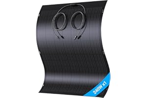 LIONSHEE 240W Solarpanel Flexibel, 240W Monokristallines Flexibles Solarmodul, IP67, Solarzelle Photovoltaik Off Grid, für Wohnmobil, Auto, Schuppen, Dach, Boot, Balkon, 12V Batterien