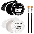 CHASPA Face Paint Black + White Clown Makeup Face Body Paint Set, High Pigment Professional Oil-Based Cosmetic Paint for Halloween SFX Makeup Costume Multiple Uses(60g/2.11 oz)