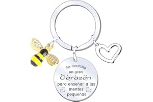 JRZDFXS 2PCS Llavero Profe Regalo Maestro Llavero para Maestra Regalo de acción de Gracias Llavero para profesor o profesora plateado para Regalos del Día del Maestro