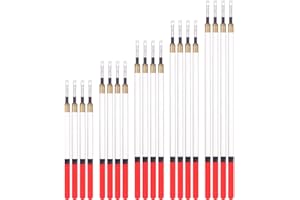 Opopark 20 Pcs Fishing Floats Set, Straight Insert Waggler Floats Coarse Fishing Tackle Accessaries for Stillwater and Running Waters, 5 Size