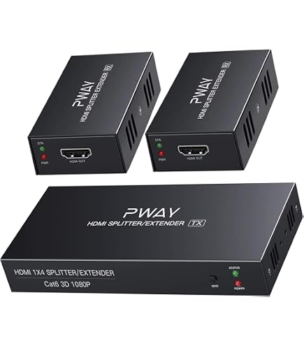 LINK LKEXT161 Estensore Hdmi Tramite Cavo Rete Cat 6 Fino A 60 Metri 1080P con Comando Infrarossi, Nero