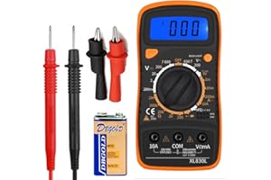 ARCHER LIFE HALL Digital Multimeter,2000 Counts Voltage Tester,Volt Ohm Amp,Multi-Meter Tester AC/DC Voltmeter DC Current, Diode and Resistance,Dual Fused for Anti-Burn, with Test Leads Backlight LCD Screen