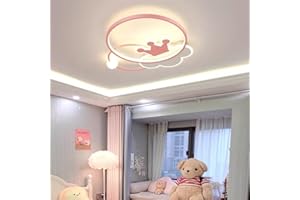 DUNMW Lámpara de techo LED con forma de nube y corona rosa creativa, lámpara de techo de fantasía para habitación infantil, lámpara de araña para dormitorio de niñas, atenuación continua, 38 W
