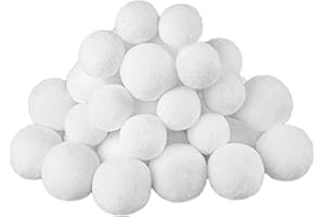 MIENOCOL 36 Stück Künstliche Schneebälle für Indoor-Schneeballschlachten,Schneeball Weiß Plüsch Schneeball zum Aufhängen, Weiche Plüschbälle, Kunstschnee Für Schneeschlacht für Winter Weihnachtsdekoration