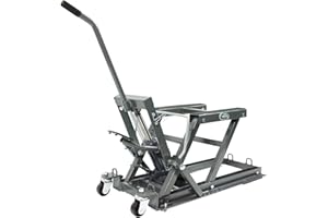 SwitZer 1500lb Hydraulic Motorcycle Motor Bike With 4 Wheels Stand Quad Lift ATV Jack Hoist workshop Heavy Duty ATV01 Grey New