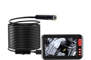 Endoscopio Industrial MASO 10M 4.3" Pantalla LCD Color F200 cámaras de inspección endoscopio Impermeable 1080P HD con sonda Recargable USB 8 LED