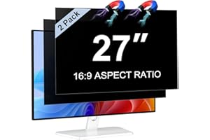 LUSA DESIGN 2 STÜCK 27 Zoll Monitor Magnetischer Blickschutzfilter für 16:9 Seitenverhältnis, Blendfrei Blaulichtfilter Computer 27" Sichtschutzfolie, Abnehmbarer Blickschutzfolie Sichtschutzfilter