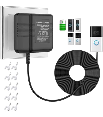 Trasformatore Campanello 24V/500mA - Alimentatore Per Video Campanello Ring/Nest/Arlo, Cavo 8m - Foto 4