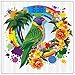 Produktbild Precision Digital Körpergewicht Waage Papageien Set Ultra Slim Gehärtetes Glas Personenwaage Genaue Gewichtsmessungen, Papagei Lorikeet im Regenbogen Kreis mit Palmen Tropische Pflanzen Blumen Bunt