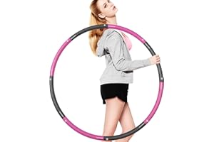 SPEEDSPORTING Fitness Reifen Hoop Hula Hoop Reifen Erwachsene 1.8 kg, 8 Teile Breit 100cm Hoop Reifen Kinder Anfänger, Perfekt Fitnesshoop Fitness Powerhoop mit Schaumstoff