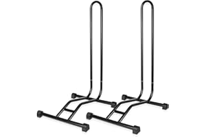 Schramm® 2 Stück Fahrradständer in schwarz oder Silber Bodenständer freistehend Radständer 38 x 42 x 75 cm, Farbe:schwarz