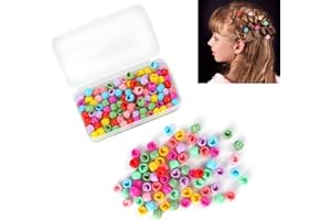 SCHYIDA 200 Stücke Haarklammer Mini Haarclips Mini Perlen Kunststoff Haarperlen Set Mini Haarspangen Haarclips Bunt Haarklauenclips Mini Haar Klammer mit Box Verpackung für Kinder Mädchen Frauen