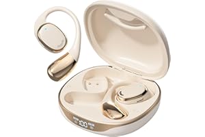 XMENHA Open Ear Gym Running Headphones Wireless Over Ear Earbuds Bluetooth 5.4 with Ear Hooks Sports OWS Hanging Earphones Wireless Ear Hanging Bluetooth Headset TWS Air Bone Conduction Conducting Headphones